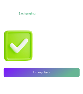 Once your funds are received, the exchange process begins. The platform will inform you of each stage using the exchange ID, specified in the URL, so you can track progress easily